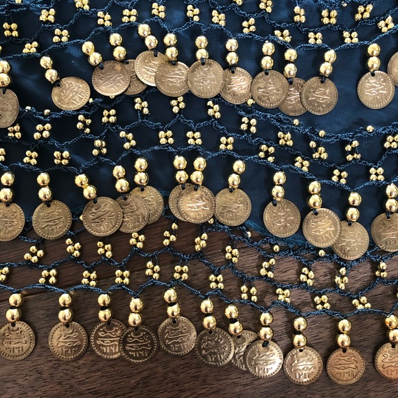 Nwot belly dance coin belt - turquoise - Picture 4 of 6